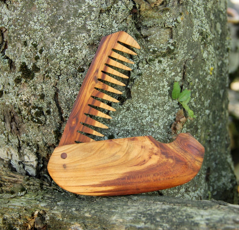 Husband giftforboyfriend giftformen GiftforBrother Hair Comb decorative combs beard grooming Wood comb Wooden comb beard comb image 1