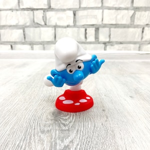 plastic  smurf figure 5&quot; McDonalds Happy Meal  smurf toys Vintage Minion plastic cake topper collectible toy kids Childrens Toy