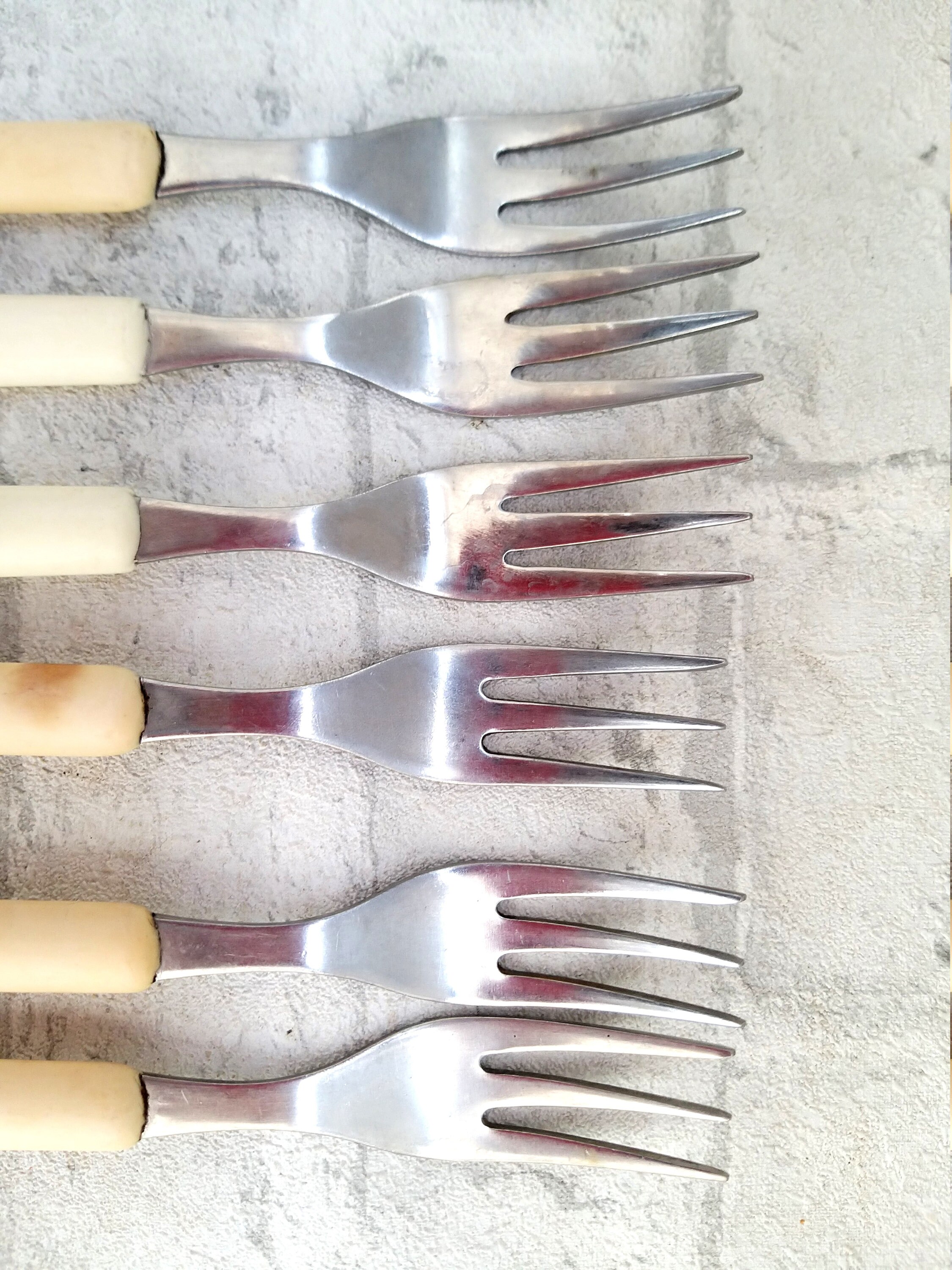 Bakelite Forks Stainless Steel Forks Vintage Bakelite Flatware Etsy