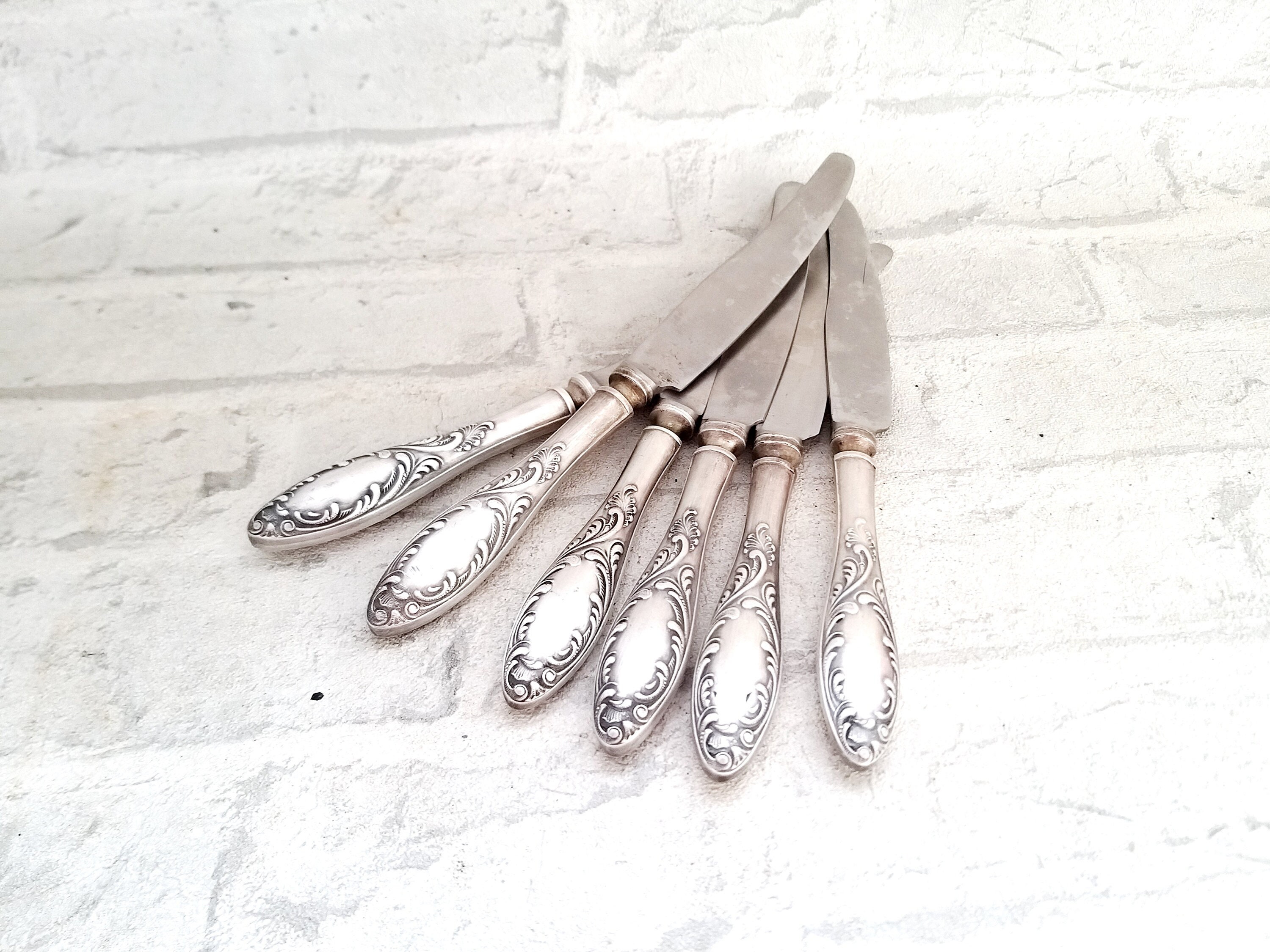 German silver knives Vintage kitchen collectibles Cutlery Etsy