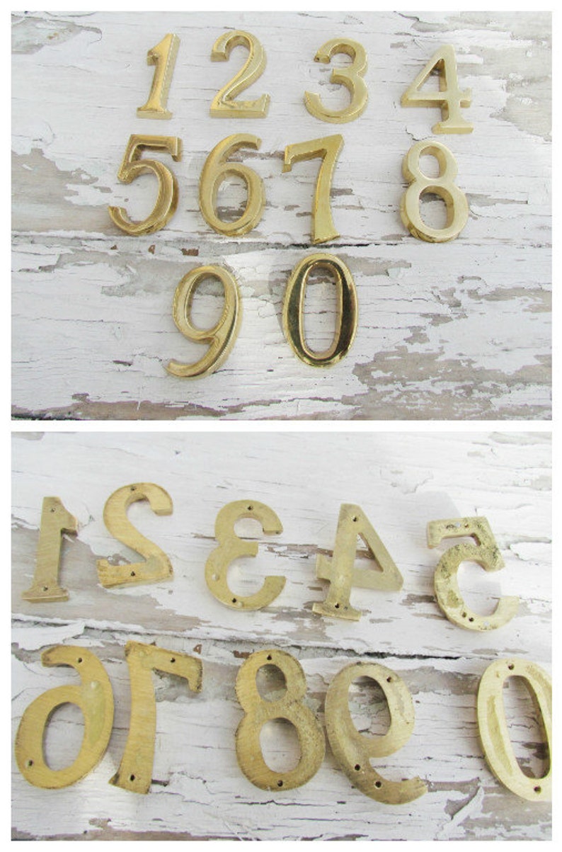 Vintage Number Brass Number Door Numbers Room Number Home Etsy