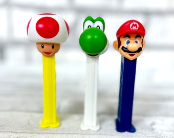 Super Mario vintage pez Dispensers 4.3" candy Dispenser Toad mushroom Yoshi Dinosaur chocolate container collectible toy kids Childrens Toy