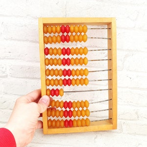 Vintage Abacus small Abacus Wooden Abacus Office Decor Rustic Home Decor Old School Calculator Old Abacus Wood Calculator Soviet Abacus image 2