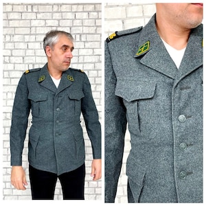 Military Clothing Men military jacket  swiss jacket Men coat Military uniform military coat Army Jacket Men jacket gray jacket Militaria