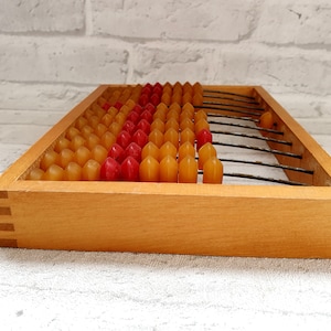 Vintage Abacus small Abacus Wooden Abacus Office Decor Rustic Home Decor Old School Calculator Old Abacus Wood Calculator Soviet Abacus image 5