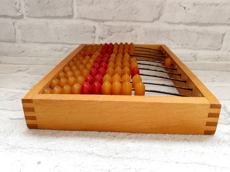 Vintage Abacus small Abacus Wooden Abacus Office Decor Rustic Home Decor Old School Calculator Old Abacus Wood Calculator Soviet Abacus image 5