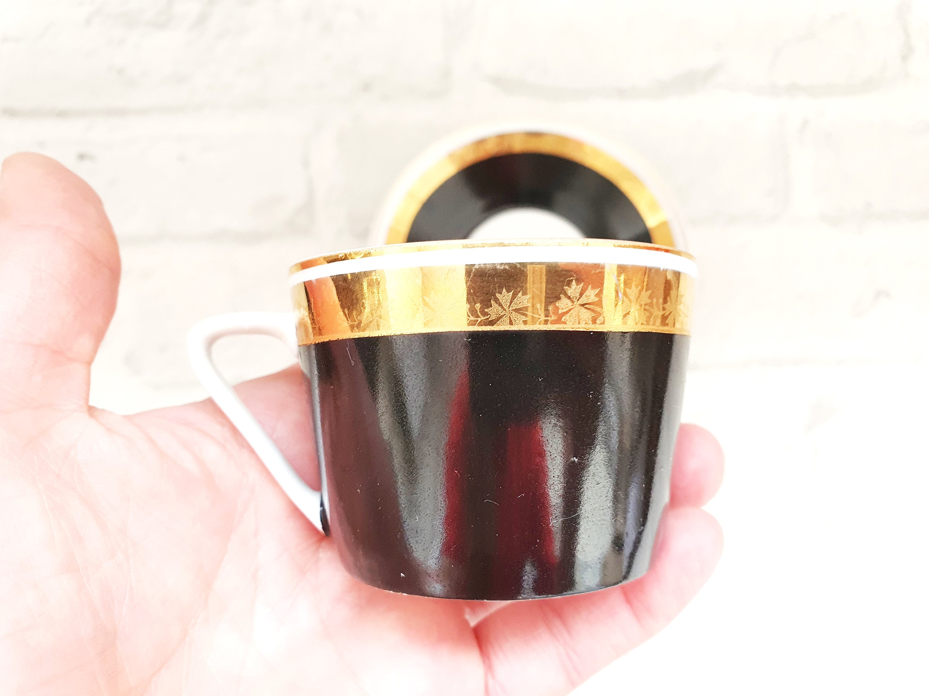Coffee Mug Gold Black Tea Cups With Dishes Vintage Espresso Mug Teacup Coffee  Cup Tea Cup Shabby Chic Cup Unique Mug Ceramic Cup 