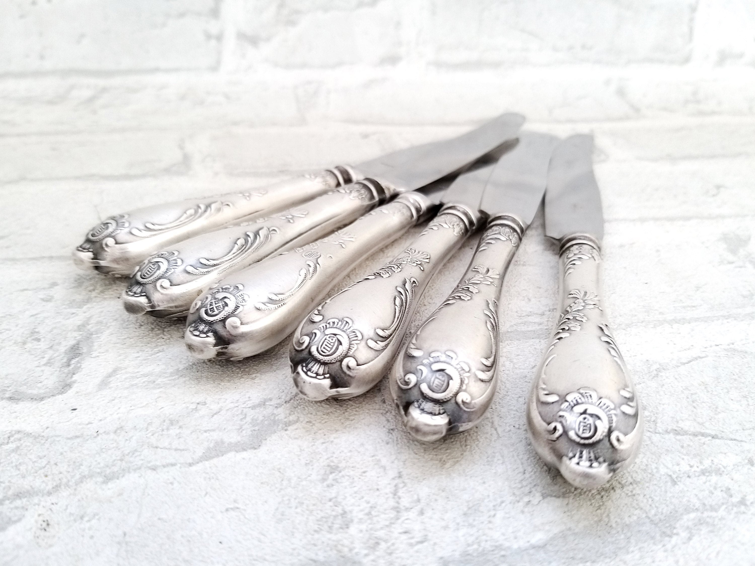 German silver knives Vintage kitchen collectibles Cutlery Etsy