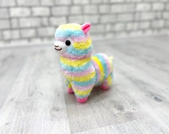 Stuffed Rainbow alpaca Plush toys Vintage lama toys 9.5" collectible toy Childrens Toy Stuffed Toy kids Toy  Stuffed Animal Toy Baby toy