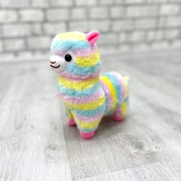 Stuffed Rainbow alpaca Plush toys Vintage lama toys 9.5" collectible toy Childrens Toy Stuffed Toy kids Toy  Stuffed Animal Toy Baby toy