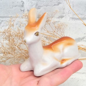 Home Decor Holiday Figurine Christmas Figurine Vintage deer Figurine Deer sculpture Reindeer Figurine Christmas Porcelain Figurine Ceramic