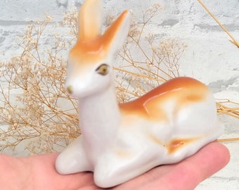 Home Decor Holiday Figurine Christmas Figurine Vintage deer Figurine Deer sculpture Reindeer Figurine Christmas Porcelain Figurine Ceramic