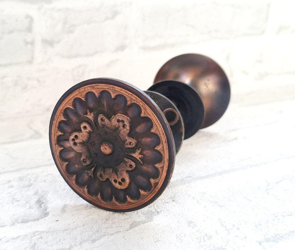 Vintage Door Knob Copper Doorknob Copper Door Handles Metal Etsy