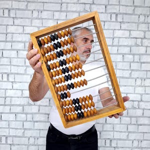 Large  Abacus big Abacus Old Wooden Abacus Office Decor Rustic Home Decor School Calculator Old Abacus Wood Calculator