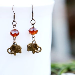 sister gift Elephant earrings Elephant Jewelry festival earring African style Elephant lover gift animal Jewelry animal earring fine earring image 4