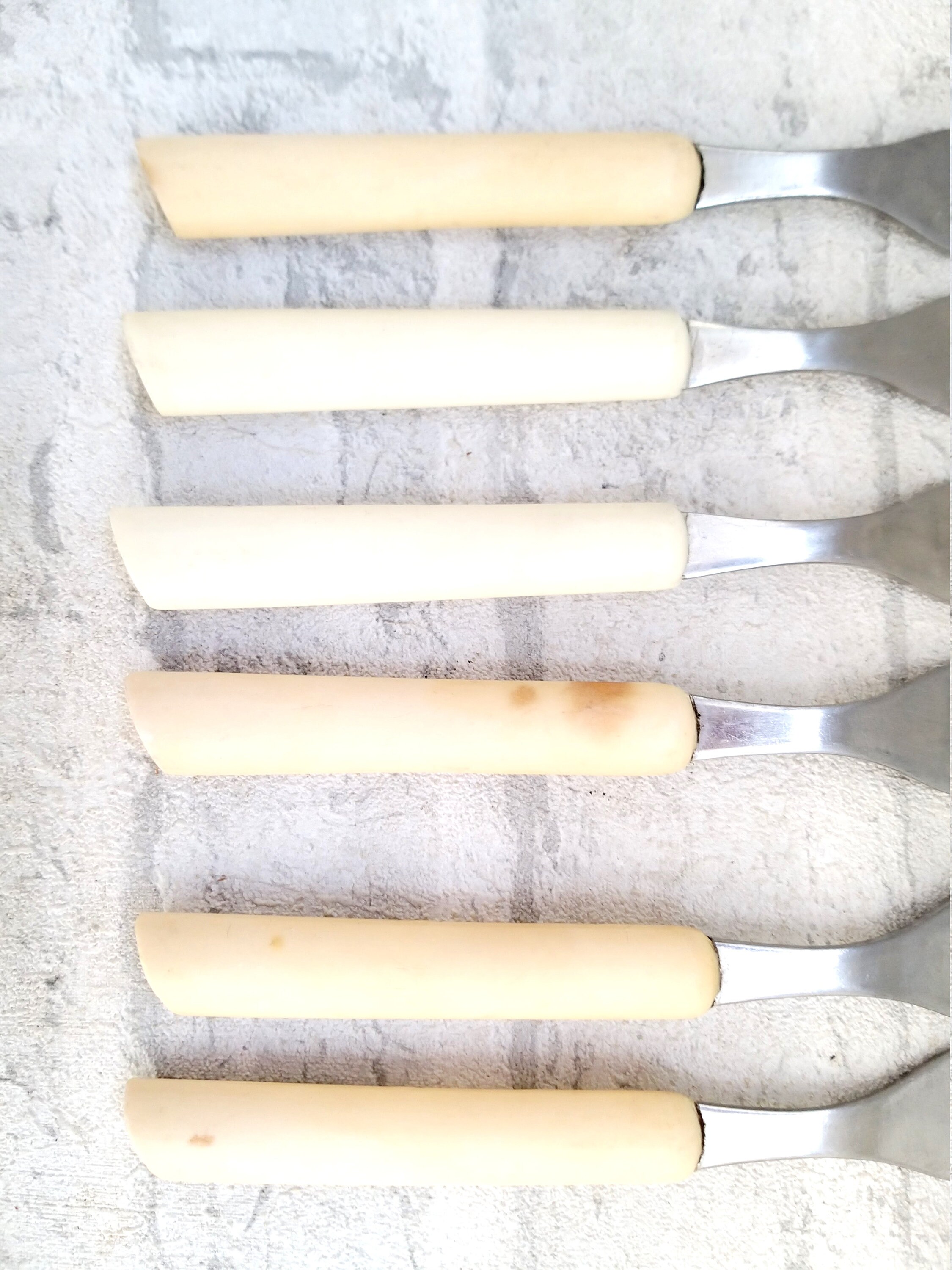 Bakelite Forks Stainless Steel Forks Vintage Bakelite Flatware Etsy