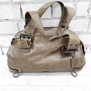 womens leather tote Khaki leather bag Vintage tote bag womens handbag Vintage womens bag Handle Bag womens boho bag image 2