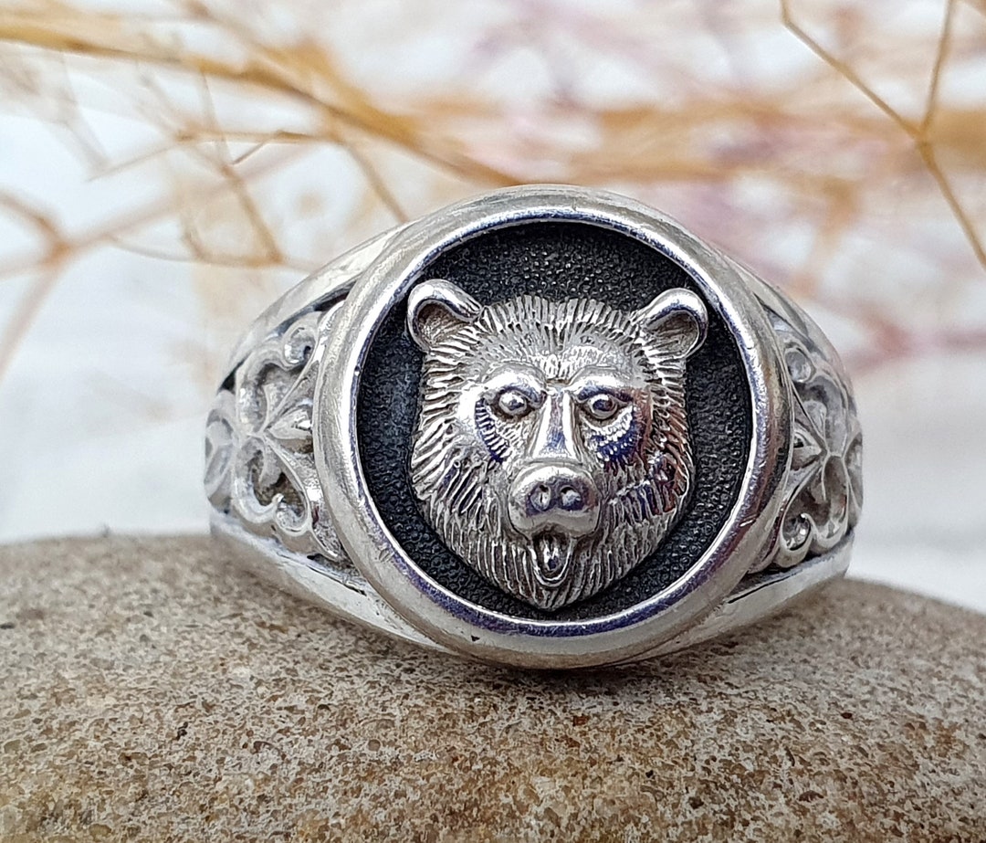 Silver Bear Ring Mens Ring for Men Vintage Ring for Men's Ring
