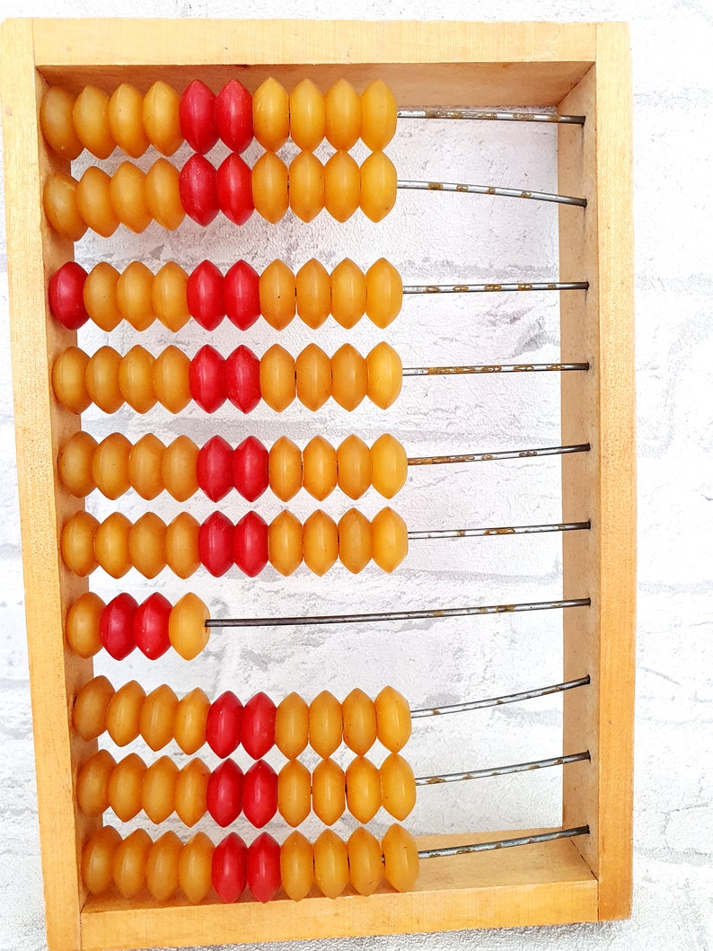 Vintage Abacus small Abacus Wooden Abacus Office Decor Rustic Home Decor Old School Calculator Old Abacus Wood Calculator Soviet Abacus image 3