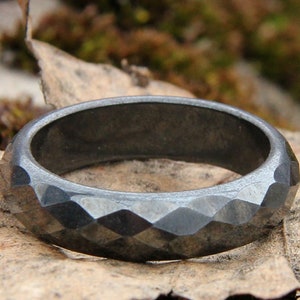 carved stone ring Hematite Ring stone Jewelry solid stone ring stone band rings stone Ring Gemstone Ring Birthstone Ring Hematite Jewelry