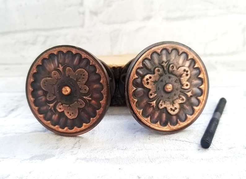 Vintage Door Knob Copper Doorknob Copper Door Handles Metal Etsy