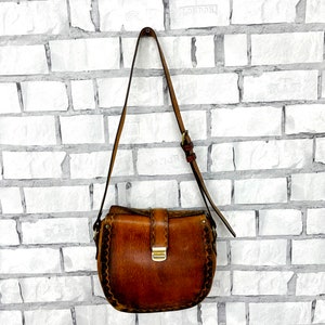 brown leather bag saddle bag shoulder bag womens bag crossbody handbag crossbody bag Everyday bag Boho Bag womens Handbag image 8