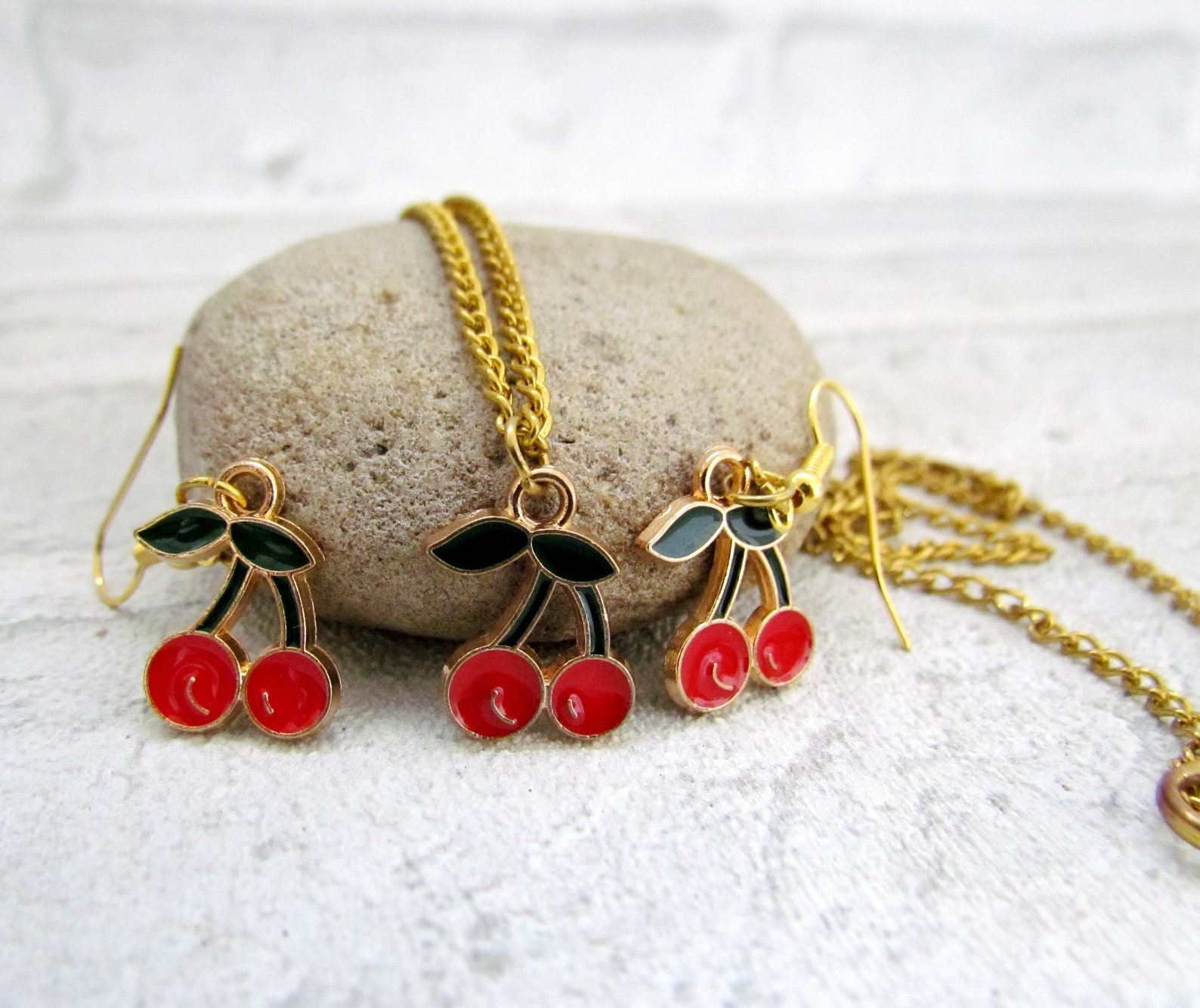 Dangle Earrings Cherry Jewelry Cherry Earring Cherries Cherry - Etsy