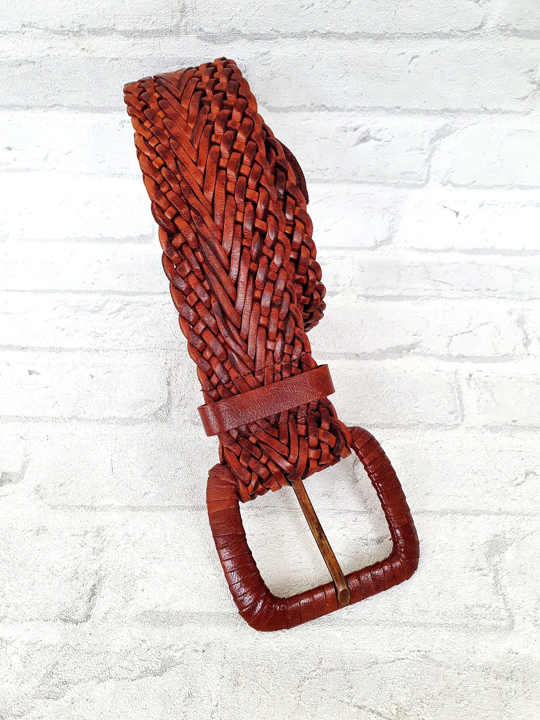 woven leather belt womens