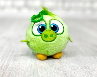 Green Pig Angry Birds Plush toys Vintage  kids Plush keychain 4.5" collectible toy plush bird toy Children's Toy Toy kids Toy