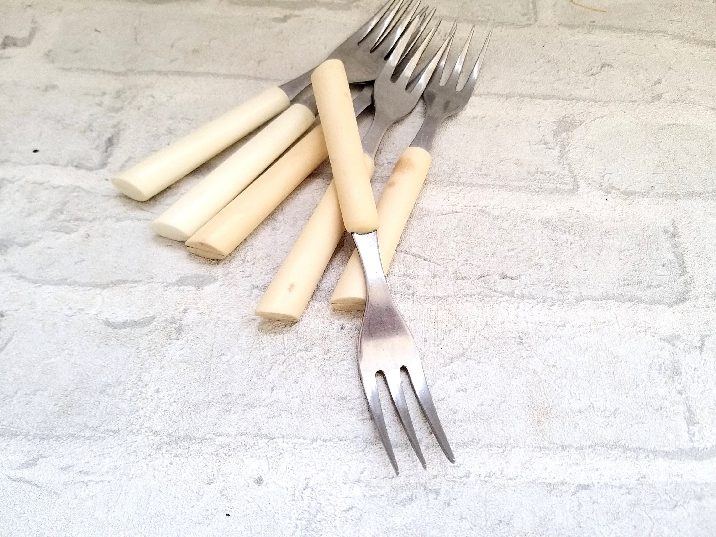 Bakelite forks Stainless steel forks Vintage Bakelite Flatware Etsy