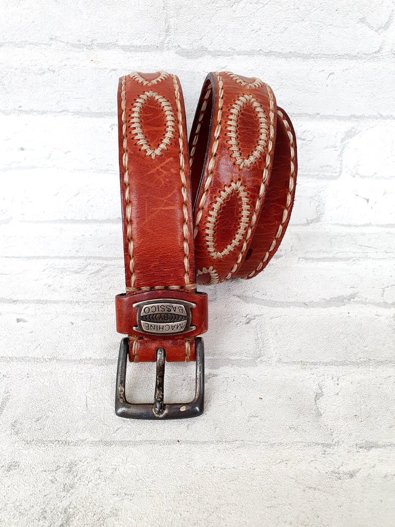 leather belt Vintage mens leather belt M Genuine leather accessories levis belt leather boho belt boho accessories image 4