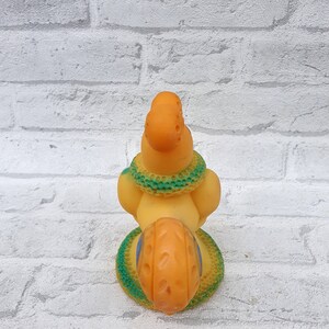 rubber rooster toys Vintage 6.5 collectible toy Rubber chicken toys Children's Toy squeaky toy Soviet Toy image 4