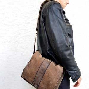 Mens Leather Bag Mens Bag Vintage crossbody Bag Mens Crossbody Bag Mens Shoulder Bag crossbody handbag saddle bag laptop bag leather satchel image 6