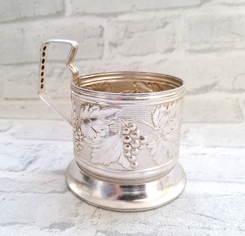 Tea glass holder with glass Vintage kitchen decor tea cup Etsy