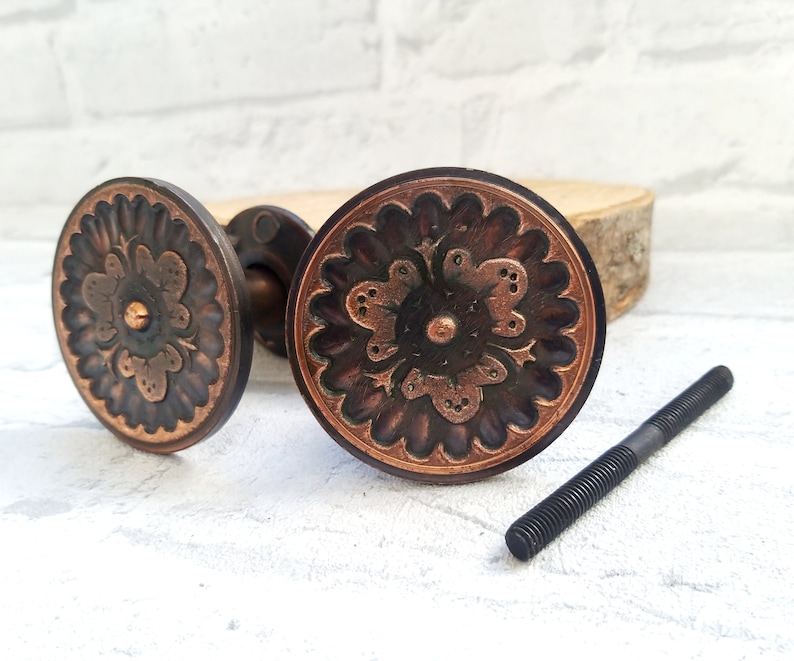 Vintage door knob copper DoorKnob copper door handles Metal Etsy