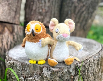 LOT Stuffed owl mouse gruffalo Plush toys Vintage  owl Plush toys  6" collectible toy plush Childrens Toy kids Toy Animal Toy