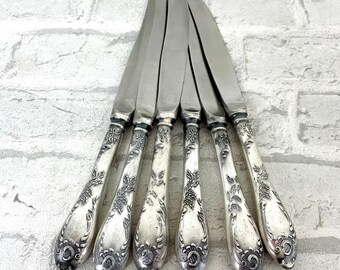 kitchen collectibles German silver knives Vintage Cutlery Flatware table knives melchior butter soviet flatware retro  Kitchen