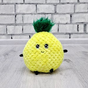 アロハ ハワイ、パイナップル、黄色、緑、ビンテージ ぬいぐるみ