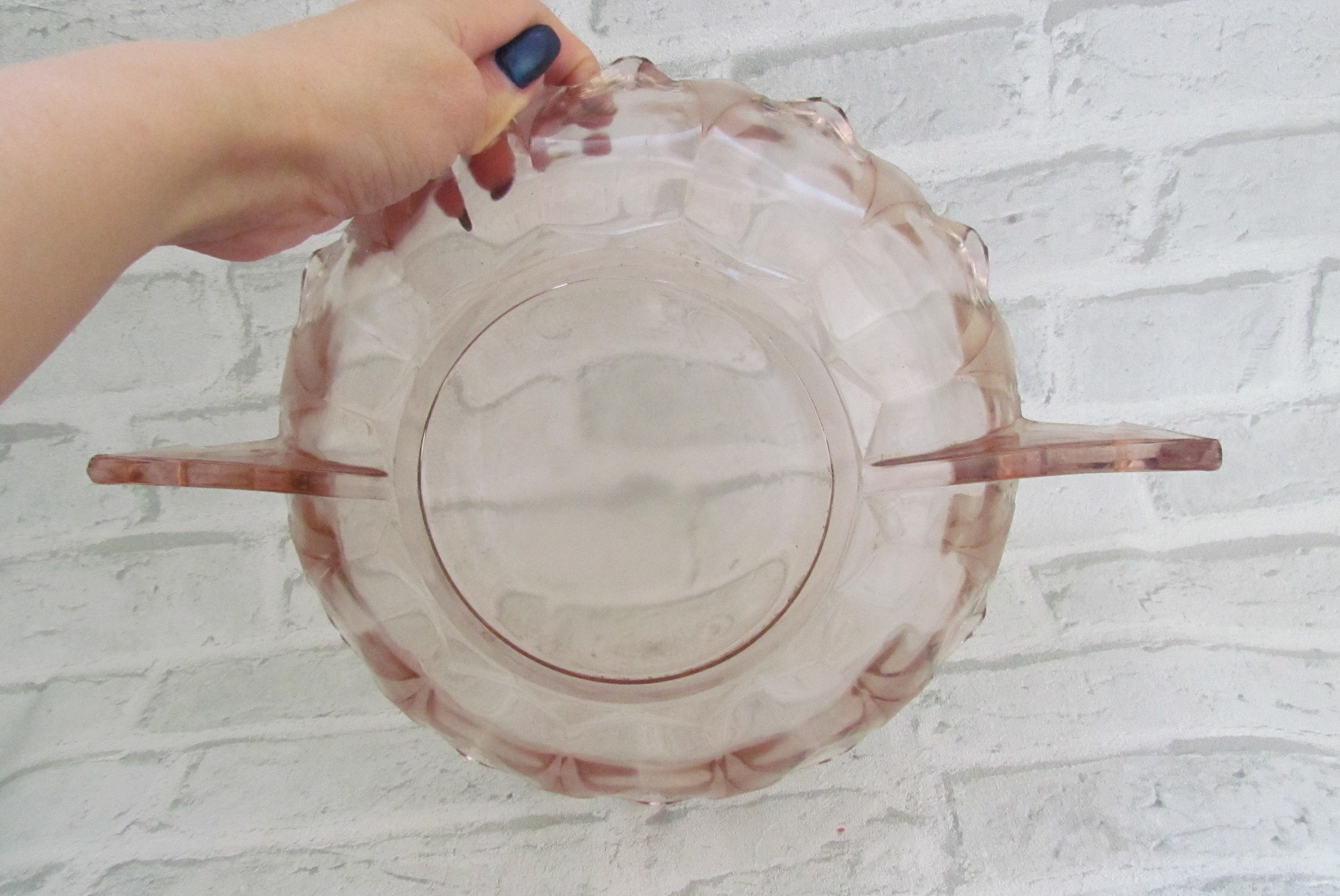 Pink Glass Dish Blush Glassware Blush Pink Glassware Serving Etsy