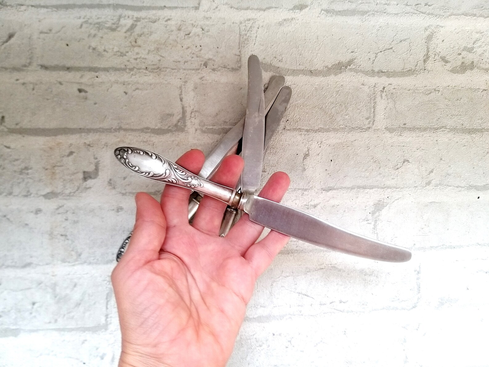 German silver knives Vintage kitchen collectibles Cutlery Etsy