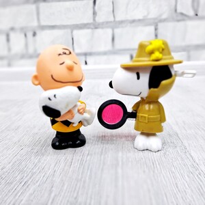 set of 2 plastic peanuts snoopy figure 4&quot; McDonalds Happy Meal snoopy toys snoopy plastic cake topper collectible toy kids Childrens Toy