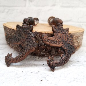 Dragón de metal Gabinete Perilla Cajón Perillas Cajón Tira de | Etsy