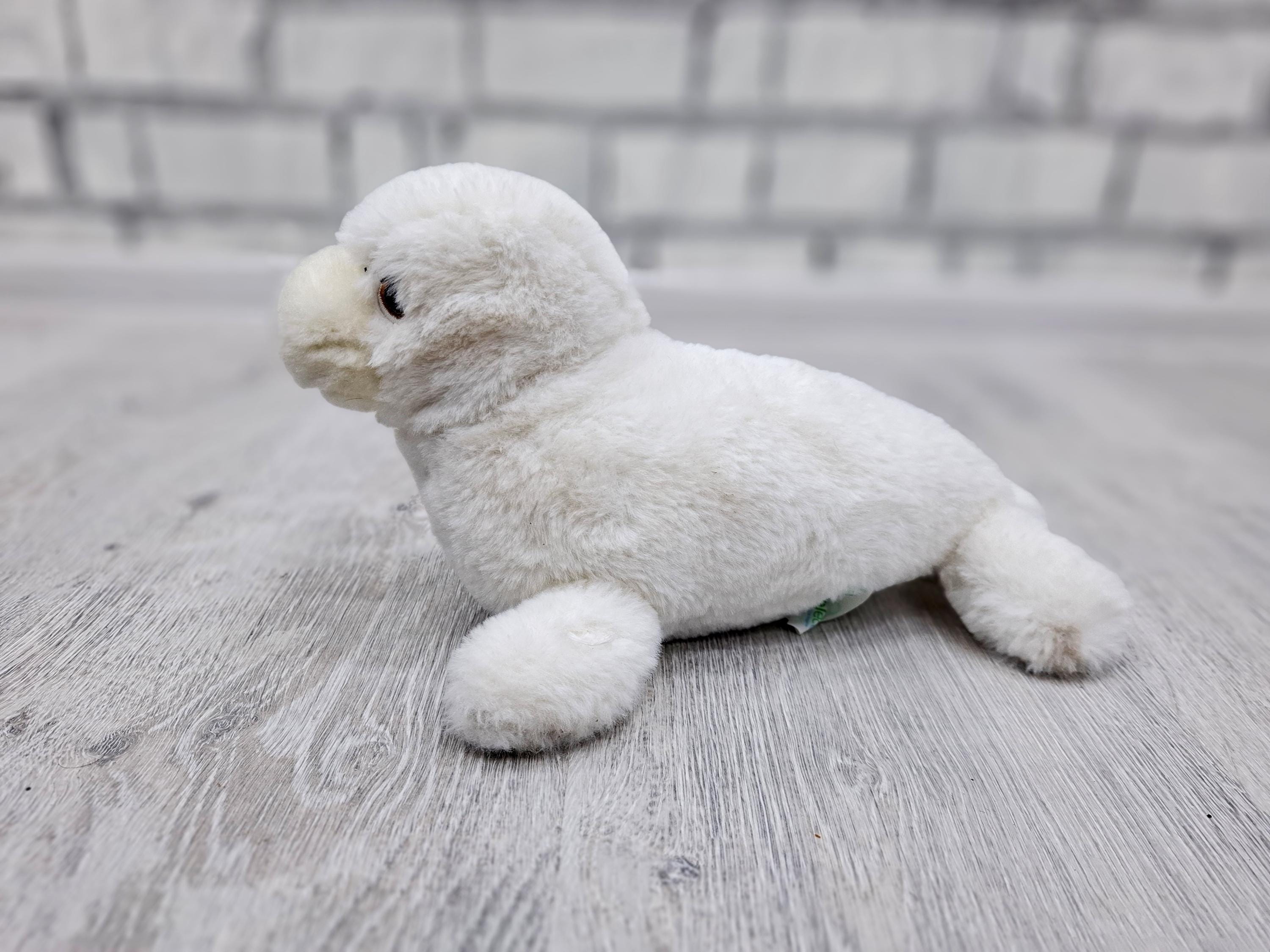 ハンドメイド　ぬいぐるみ　アザラシ　白 ぬいぐるみアザラシぬいぐるみ12インチアザラシおもちゃヴィンテージ