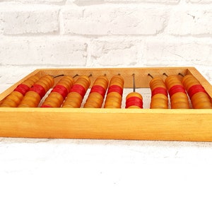 Vintage Abacus small Abacus Wooden Abacus Office Decor Rustic Home Decor Old School Calculator Old Abacus Wood Calculator Soviet Abacus image 4