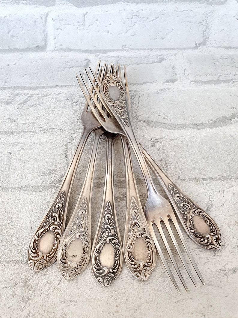 Vintage Serving Forks German silver Forks Melchior Forks Soviet vintage kitchen decor Collectible Forks Vintage silverware image 4