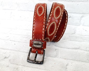 leather belt Vintage mens leather belt M Genuine leather accessories levis belt leather boho belt boho accessories