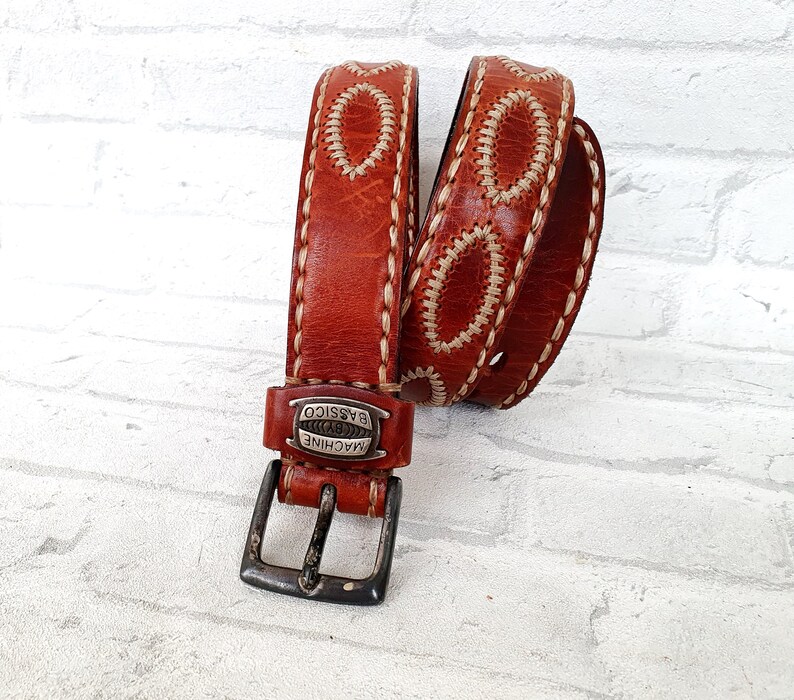 leather belt Vintage mens leather belt M Genuine leather accessories levis belt leather boho belt boho accessories image 1