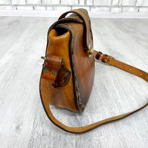 brown leather bag saddle bag shoulder bag womens bag crossbody handbag crossbody bag Everyday bag Boho Bag womens Handbag image 6