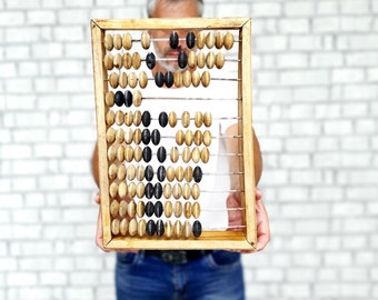 Large  Abacus big Abacus Old Wooden Abacus Office Decor Rustic Home Decor School Calculator Old Abacus Wood Calculator