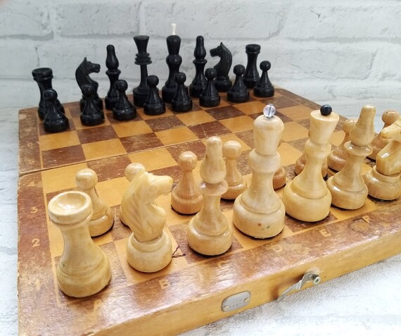 RETRO Wood Chess Vintage Chess Set Chess Pieces Chess Pieces